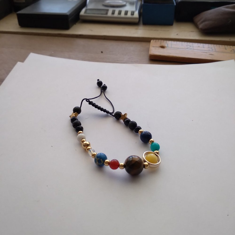 Beaded Rope Multicolor Balls And Loop With Goldto… - image 4